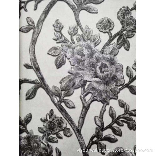 Harga Pabrik PVC wallpaper bunga kertas dinding italia